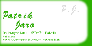 patrik jaro business card